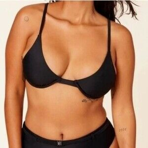Andie‎ Swim Sicily Bikini Top Black Size M NWT